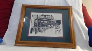 11'x14" Ink Drawing (Fremont&Clarksburg Electric Rail) Trolley/Fred Sanchez 1965 - Picture 1 of 6