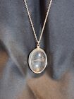 925 Silver Pendant Necklace Make A Wish Dandelion Seed In Oval Medalion Italy