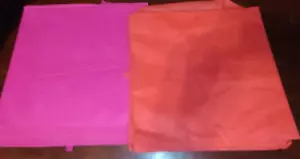 TWO-Essential Fabric Storage Organizer Container/Bins 10.5x11" x10.5" Red & Pink - Picture 1 of 5
