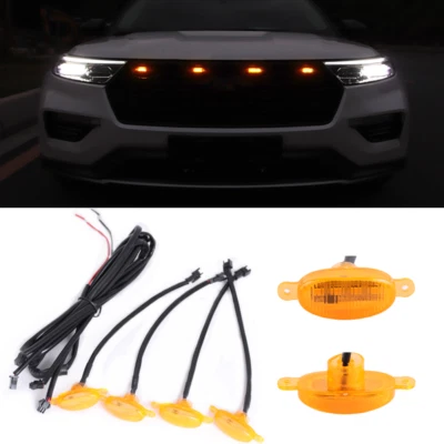 4x LED Amber Car Front Grille Bumper Running Light for Toyota Tacoma Raptor F150 — 第 1/4 张图片