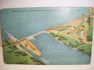 Cartolina d'epoca Kentucky Dam vicino a Paducah non spedita - Foto 1 di 2