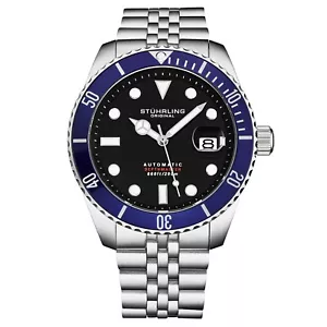 Montre homme Sthrling 4045 2 automatique Depthmaster Date en acier inoxydable bleu - Photo 1/4