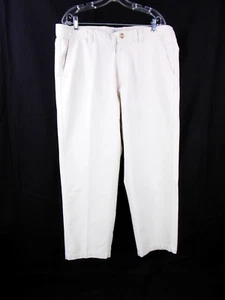 Madda Fella Men's Flat Front Zipper Beige Cotton Pants India 40x28 EUC - Picture 1 of 7