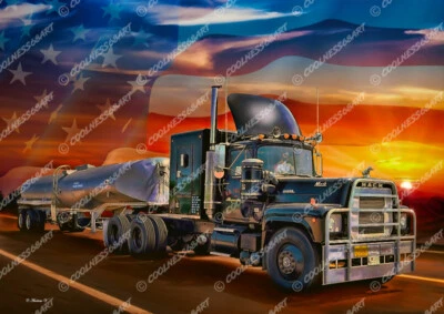 COOLNESS68ART Convoy Rubber Duck Original Art Print/Mack/Movie Truck/Truck Art/Trucker/America