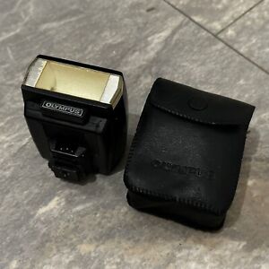 Olympus Electronic Flash T-20 Shoe Mount Camera Flash With Leather Case Vinatge