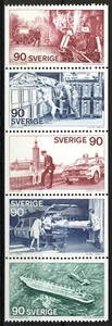 Svezia 1975, Set "Orologio, Guardia, Aiuto" MNH, Mi 913-17 - Foto 1 di 1