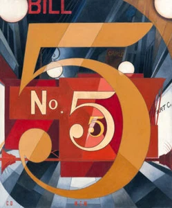 Vi la figura 5 en oro, 1928 Charles Demuth estampado de bellas artes 19,5x23 - Imagen 1 de 1