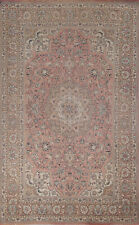 Vintage Traditional Pink/ Brown Handmade Tebriz Living Room Rug Area Carpet 7x10