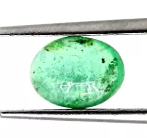 0.91 Ct Natural Emerald Loose Gemstone Light Green Oval Cabochon - Picture 1 of 7