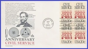 USA3 #2053 U/A ARISTOCRAT FDC BL4 Servizio Civile - Foto 1 di 1