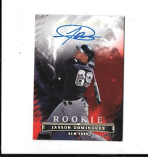 2023 Panini Chronicles Origins Jasson Dominguez RC AUTO RED #13/99 ON CARD