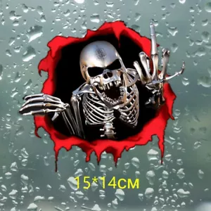 3D Metal Skeleton Skull Decal Car Sticker Motorcycle Badge Emblem Accessories - Picture 1 of 12