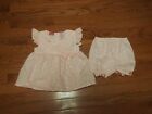 Little Lindsey Baby Pink With Leaf Pattern Dress Size 24M Euc