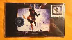 2022 PNC AC/DC Blow up Your Video 20c Coloured Coin and Stamp Cover - Picture 1 of 2