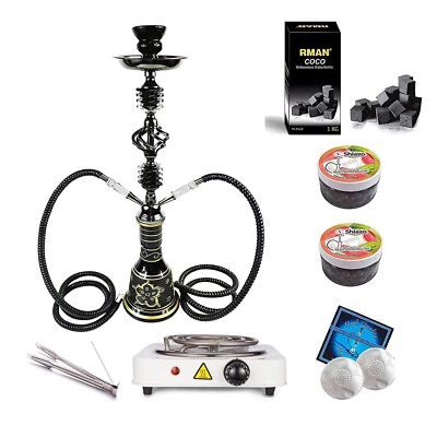RMAN Shisha Set，Hookah Wasserpfeife mit 200g Dampfsteine Kohleanzünder 1KG Kohle - Bild 1 von 4