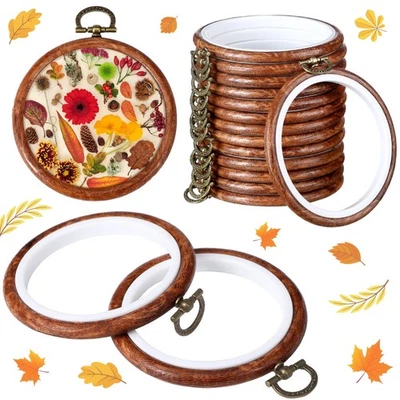 15 Pcs 3 Inch Round Embroidery Hoops Frame Circle Rubber Hoops Ring Display C... - Image 1 of 4