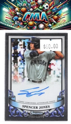 2024 Bowman Sterling #PA-SJ Spencer Jones Prospect Autographs - Image 1 of 2