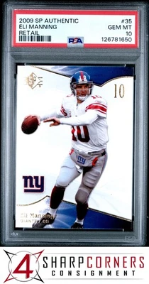 2009 SP AUTHENTIC RETAIL #35 ELI MANNING GIANTS POP 2 PSA 10 - Image 1 of 3
