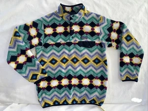 Patagonia Synchilla Snap-T Fleece Pullover Aztec Print Sweater Size Medium  - Picture 1 of 9