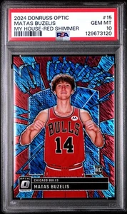2024-25 Donruss Optic Matas Buzelis My House Red Shimmer Rookie RC /75 PSA 10 - Picture 1 of 2