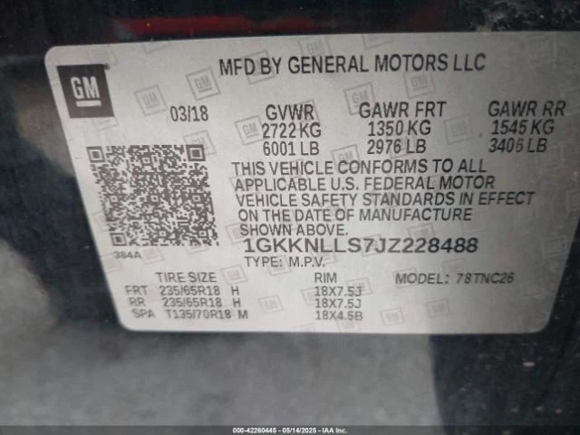 2018 GMC Acadia Washer Reservoir 3.60L OEM Used Part 109000 Miles C25629 - Image 1 of 4