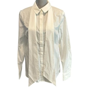 Frame Tie Neck Cotton Button Down Shirt Damen M Weiß Baumwolle Neu mit Etikett LWSH0283 - Bild 1 von 16