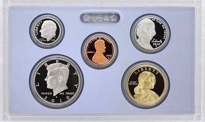 2010 S Proof 5 coins, clad Half, Dime, Nickel, Cent & $1  No box + Free Shipping - Image 1 of 2