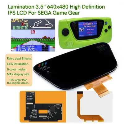 3.5" Laminated High Definition IPS LCD Kit W/Shell Case For For SEGA Game Gear - Image 1 of 4