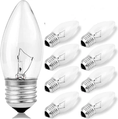 60W Incandescent Torpedo Tip Chandelier, Chandelier Light Bulbs 60 Watt, Clear D - Image 1 of 4