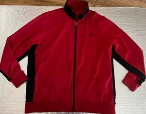 Polo Ralph Lauren Jacket Red And Black Zipper Front Jacket Logo Athletic Jacket - Picture 1 of 8