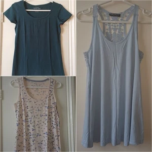 F&F Select Women's swallow birds lace embroidere vest T-shirt top bundle size 10 - Picture 1 of 9