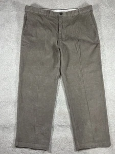 Haggar Chino Pants Mens 40x29 Brown Tan Corduroy Straight Relaxed Cotton Pleated - Picture 1 of 11