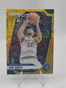 2024-25 Panini Prizm Basket Rudy Gobert Gold Sparkle SSP 1/24 BOOKEND WOLVES - Foto 1 di 3