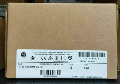 New Sealed Allen Bradley 1769-L18ERM-BB1B/B CompactLogix 0.5MB Controller Motion - Image 1 of 4