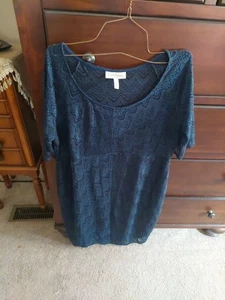 Vestido de maternidad para mujer Jessica Simpson talla XL azul marino encaje con forro - Imagen 1 de 4