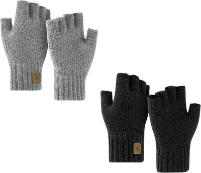 2 Stücke Thermisch Fingerlose Handschuhe Herren,Thermisch Fingerhandschuhe Damen