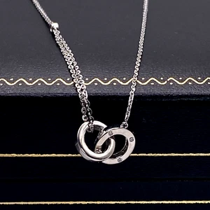 18K Gold Necklace 0.01ct Natural Diamonds 18K Solid White Gold UK Hallmarked - Picture 1 of 15
