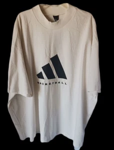 Adidas  Mens White Basketball Logo Heavy T-Shirt Size 3XL NWT - Picture 1 of 3