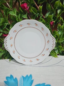 Vintage Royal Albert Blattgold Umriss Ohr Kuchen Teller 93⁄4x83⁄4 - Bild 1 von 9