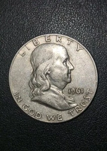 Mezzo dollaro d'argento 1961 D Ben Franklin - COME DA FOTO  - Foto 1 di 2