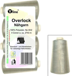 4 Spulen Overlockgarn Nähgarn hellgrau 4x2743m (0,01EUR/10m), 2962 - Bild 1 von 1