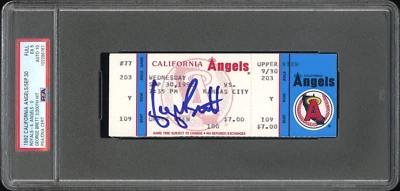1992 GEORGE BRETT 3000TH HIT FULL TICKET AUTHENTIC AUTOGRAPH PSA 10 AUTO PSA 5 - Image 1 of 2