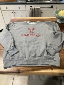 MEN'S RUSSELL ATHLETIC TEMPLE OWLS FIELD HOCKEY SWEATER GRAY L LARGE NEW - Picture 1 of 5
