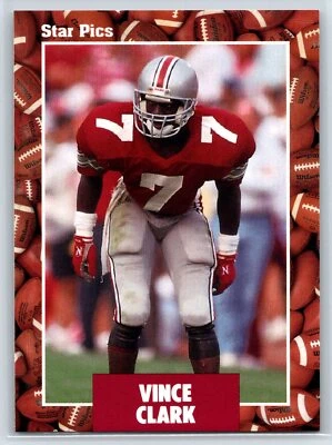 1991 Star Pics Vinnie Clark Rookie Ohio State Buckeyes RC #77 - Image 1 of 2