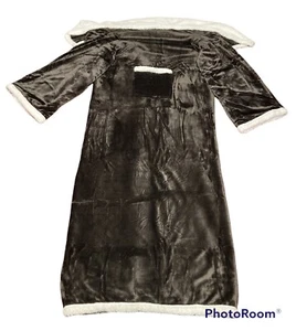 Manta Envoltura Unisex Cataluña Premium Usable Mangas Sherpa Marrón Talla Única - Imagen 1 de 6