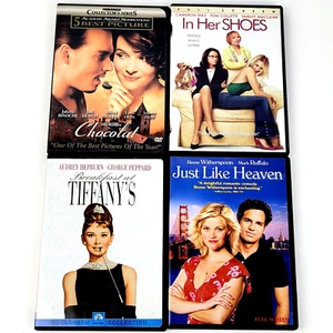 Romance DVD Movie Lot Chocolat Just Like Heaven Breakfast Tiffanys In Her Shoes - Picture 1 of 4