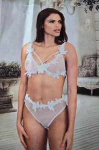 Ensemble de lingerie en tulle transparent blanc n° S4042 (li) - Imagen 1 de 8