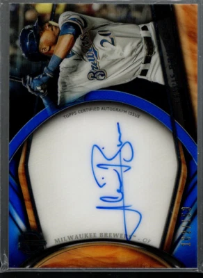 A5762- 2018 Topps Tribute Autographs Blue #TALBR Lewis Brinson Auto /150 - NM-MT - Image 1 of 2