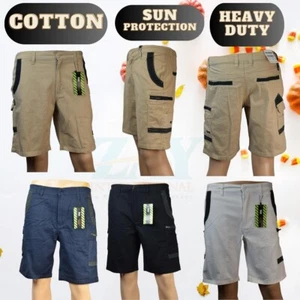 Mens Cargo Cotton Drill Work Shorts, Cotton Spandex Fabric - Picture 1 of 6