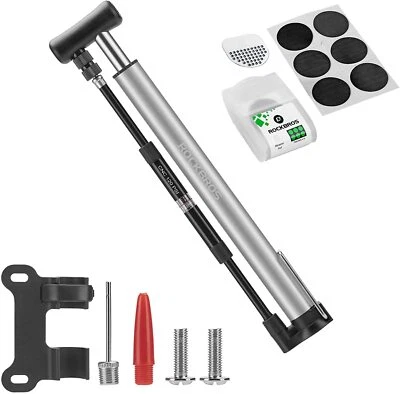 ROCKBROS Mini Alloy Tire Bike Pump 120psi Bicycle Air Pump Presta Schrader Valve - Image 1 of 4